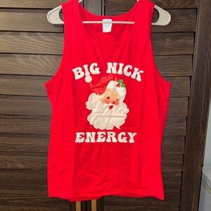 Big Nick Energy Red Santa Tank Top Men’s size medium